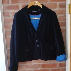 Liz Claiborne Women's Dark Velvet Blazer with Blue Lining